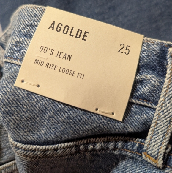 NWT Agolde light wash 90's mid rise loose fit jeans - Picture 6 of 7